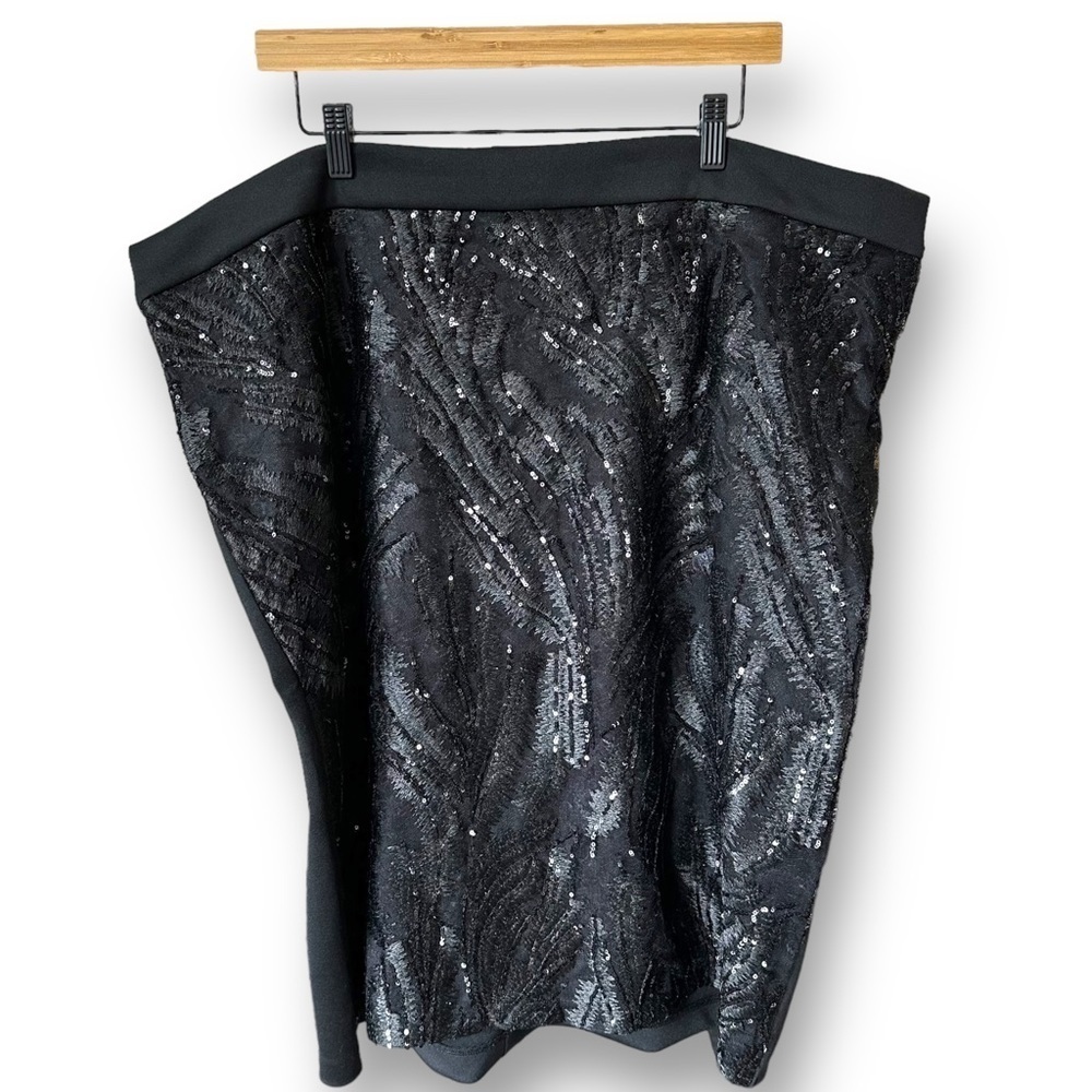 Eloquii Black Sequin Skirt Sz 22